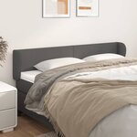 vidaXL Tête de lit avec oreilles Gris 203x23x78/88 cm Similicuir