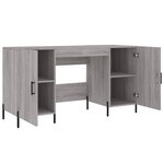 Bureau table poste de travail meuble d'ordinateur informatique étude sonoma 140 x 50 x 75 cm bois d'ingénierie gris 02_0023956