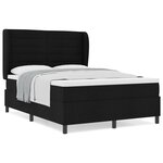 Lit Box Spring vidaXL avec Matelas Noir 140x200 cm Tissu