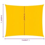 vidaXL Voile d'ombrage 160 g/m² carré jaune 5x5 m PEHD