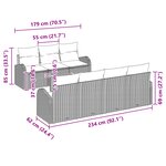 vidaXL Ensemble de canapés de jardin en 8 pièces avec coussins beige en poly rotin