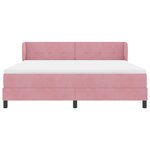 Lit à ressort vidaXL avec matelas rose 180x200 cm en velours
