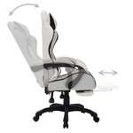 Chaise fauteuil siège pivotante de bureau informatique étude de jeux vidéo avec LED RVB et similicuir noir 02_0024208