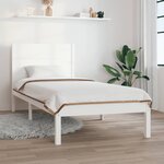 vidaXL Cadre de lit sans matelas blanc 75x190 cm bois massif