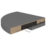 vidaXL Étagères d'angle flottantes 4 Pièces gris brillant 35x35x3 8cm MDF