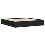 vidaXL Cadre de lit avec tiroirs sans matelas noir 200x200 cm