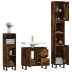 vidaXL Ensemble de meubles de salle de bain 3 Pièces Chêne fumé