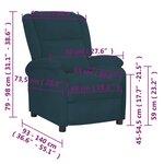 vidaXL Fauteuil inclinable bleu velours