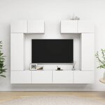 vidaXL Ensemble de meuble TV 6 Pièces Blanc Bois d'ingénierie