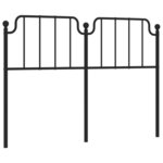 vidaXL Tête de lit métal noir 135 cm