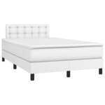 vidaXL Sommier à lattes de lit avec matelas blanc 120x190cm similicuir