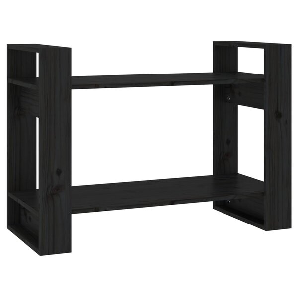 vidaXL Bibliothèque/Séparateur de pièce Noir 80x35x56 5 cm Pin massif