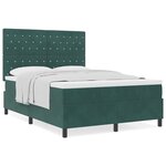 Lit Box Spring vidaXL avec Matelas Vert Foncé 160x200 cm Velours
