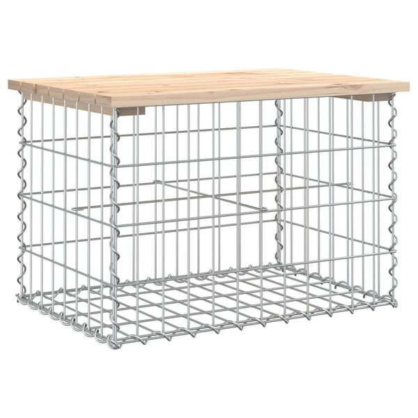 vidaXL Banc de jardin design de gabion 63x44x42 cm bois massif de pin
