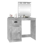 vidaXL Coiffeuse avec LED gris béton 90x50x132 5 cm bois d'ingénierie