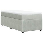 vidaXL Sommier à lattes de lit et matelas Gris clair 90x190 cm Velours