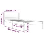 vidaXL Cadre de lit sans matelas bois de pin massif 90x200 cm