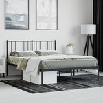 vidaXL Cadre de lit métal sans matelas et tête de lit noir 160x200 cm