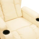 vidaXL Fauteuil inclinable électrique Crème Similicuir