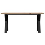 vidaXL Table basse cadre en Y 100x50x45 cm bois de pin massif et fonte