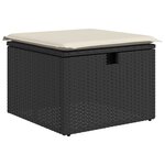 vidaXL Salon de jardin 7 Pièces avec coussins noir résine tressée