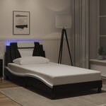 vidaXL Cadre de lit avec LED sans matelas noir et blanc 100x200 cm