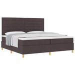 vidaXL Lit à sommier brun foncé 200 x 200 cm Tissu
