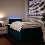 vidaXL Sommier à lattes de lit et matelas bleu 120x200 cm velours