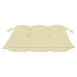 vidaXL Chaise à bascule avec coussin blanc crème Bois de teck solide