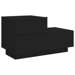 vidaXL Table de chevet avec lumières LED noir 70x36x40 5 cm