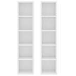 vidaXL Armoires à CD 2 Pièces Blanc 21x16x93 5 cm Bois d'ingénierie