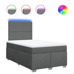 vidaXL Sommier à lattes de lit avec matelas gris foncé 120x190cm tissu