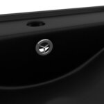 vidaXL Lavabo avec trou de robinet Noir mat 60x46 cm Céramique
