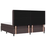 vidaXL Lit box spring avec matelas et LED Marron foncé 200x200 cm Tissu