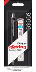rOtring Tikky 1 Porte-mine Noir 0 5mm  1 étui de 12 mines 0 5mm HB  1 gomme - Blister