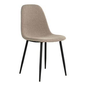 2 chaises de salle à manger en polyester pierre avec pieds noirs