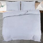 vidaXL Ensemble de housse de couette Gris 200x200 cm Coton