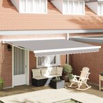 vidaXL Tissu de remplacement pour store pour cadre de 4x3 5 m Gris clair