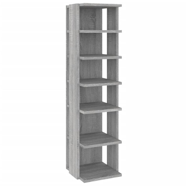 vidaXL Étagère à chaussures Sonoma gris 27 5x27x102 cm Bois ingénierie