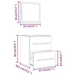 vidaXL Armoire de salle de bain avec miroir Chêne fumé 41x38 5x48 cm