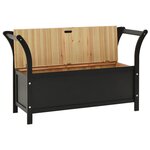 vidaXL Banc Noir 107x45x75 5 cm Bois de sapin solide