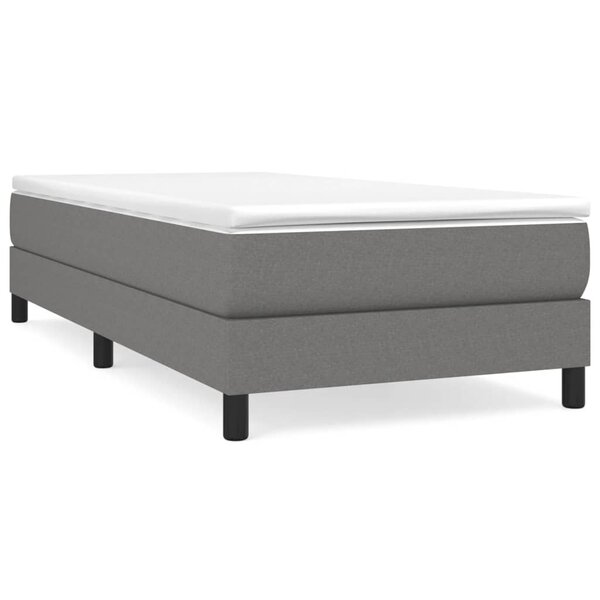 vidaXL Cadre de lit sans matelas gris foncé 100x200 cm tissu