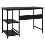 Bureau table poste de travail meuble d'ordinateur informatique étude d'ordinateur 105 x 55 x 72 cm MDF et métal noir 02_0023742