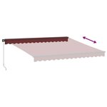 vidaXL Auvent manuel rétractable avec LED bordeaux 400x300 cm