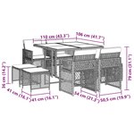 vidaXL Ensemble à manger de jardin et coussins 9 Pièces beige Poly rotin