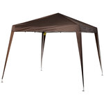 Tonnelle barnum de jardin pop-up pliant 2 4L x 2 4l x 2 5H m acier polyester imperméabilisé anti UV avec sac de transport chocolat