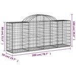vidaXL Paniers à gabions arqués 4 Pièces 200x50x80/100 cm Fer galvanisé