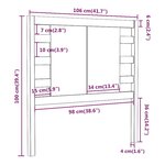 vidaXL Tête de lit Marron miel 106x4x100 cm Bois massif de pin