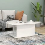 vidaXL Table basse blanc brillant 102x55 5x40 cm bois d'ingénierie