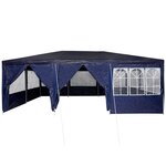 vidaXL Tente de fête avec 10 murs latéraux bleus de 6x4 m en PE